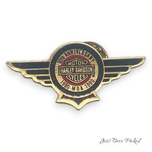 Harley 10th Anniversary Pin 1980-1990 MDA